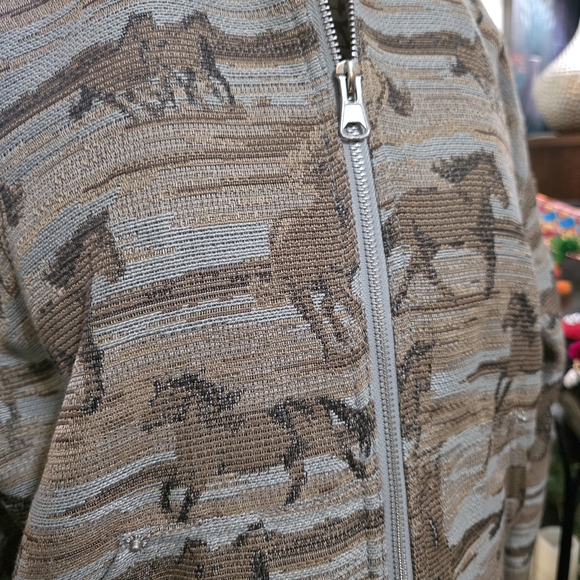 BDG Urban Outfitters Horse Jacquard Tapestry Zip Jacket Size Small | Men & Women - Picture 2 of 7